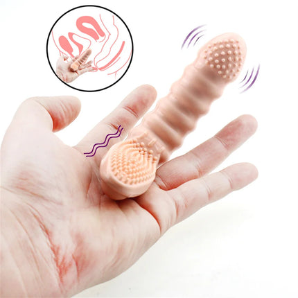 Finger Vibrators Dildo Clitoris Stimulation G Spot Massage Brush Vibrating Finger Sleeve Sex Toys For Women Adult Sex Product