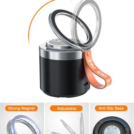 2026 New EWA 2-in-1 Magnetic Bluetooth Speaker Outdoor Wireless Bass Metal Portable Stand Bluetooth 5.4 HD Sound Speaker