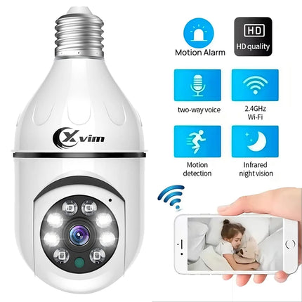 Wireless Bulb Camera Wifi E27 Bulb Camera 360 degree PTZ Audio WiFi Security Camera Full-color High-definition Night Vision