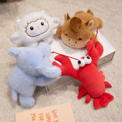 Magnetic Refrigerator Sticker Doll Cute Animal Plush Toy Sheep Fox Lobster Cat Tortoise Rabbit Fox Horse Stuffed Toy Home Decor