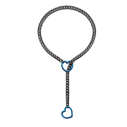 Trendy Simple Adjustable Y-Necklace Heart O-ring Slip Chain Punk Rock Necklace Stainless Steel Cuban Long Necklace For Women