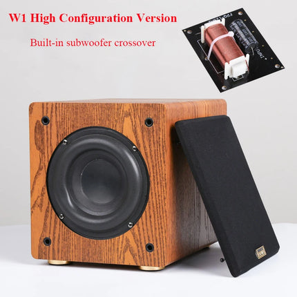 Professional 6.5-inch Passive Subwoofer with 100W Peak Power 4 Ohms Built-in Crossover Home Theatre Home Use Wooden Speaker