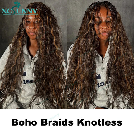 Color 4 30 Bulk Human Hair For Boho Braids Knotless Body Wave Bulk Human Hair For Braiding Invisable Knots Double Drawn