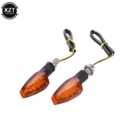 2 Pcs Universal 14 LED Lights 12V Motorcycle Flashing Turn Signal Rear Indicator Tail Light Yellow Light for Honda BMW Yamaha
