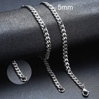 5mm Silver Cuban / 60cm 24inch