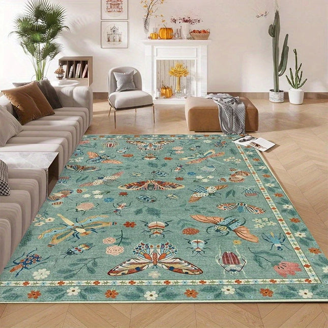 Insect Print Area Rugs, Non-Slip Washable Rugs for Living Room, Modern Bedroom Rug Under Bed Large Carpet for Room Decor