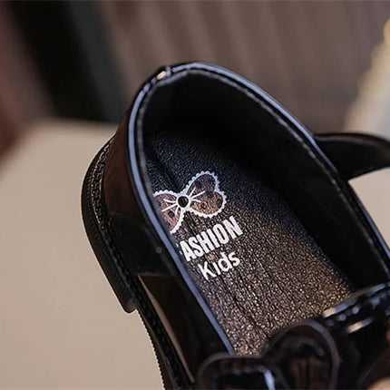 Crystal Girls Flats Shoes Kids Leather Shoes Baby Toddler Anti-Slippery Casual Footwear Child Single Shoes Infant First Walkers