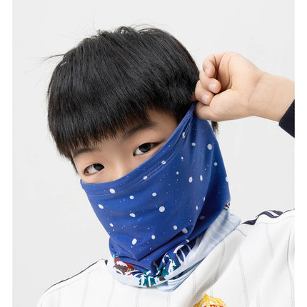 ROCKBROS Children Reversible Warm Scarf Fleece-Lined Ear-Warming Hat High Elasticity Breathable Built-in Drawstring Sports Mask