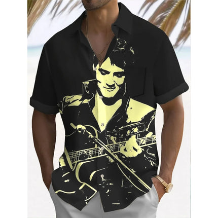 2024 Loose Breathable Hawaiian Shirt Men Clothing Top Character Men's Shirt Summer Casual Fashion Short Sleeved Shirt For Men