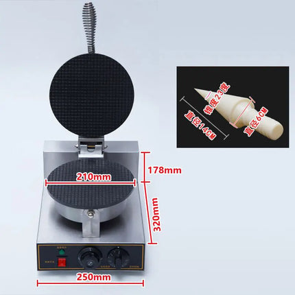 Commercial Electric Ice Cream Waffle Cone Maker Non Stick Waffle Cone Machine Big Power Waffle Iron Plate Cake Oven