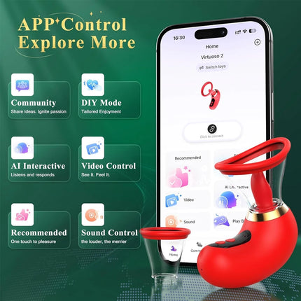 AV Digital Tongue Licker, Clitoral Sucking G-spot Stimulating Massage Vibrator, Female Self-Stimulation Device, Adult Product