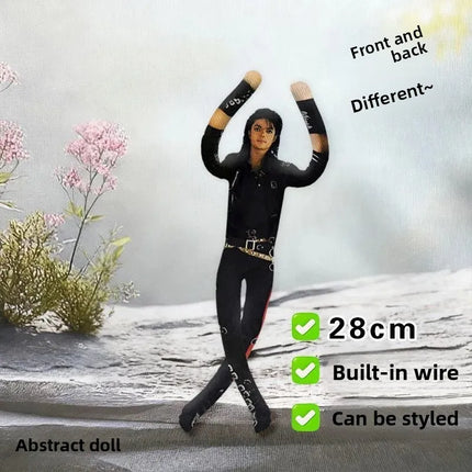 New Style Michael Jackson Cosplay Prop Doll Plush Stuffed Figure Dolls Room Decoration Abstract Joint Mobility Props Gift
