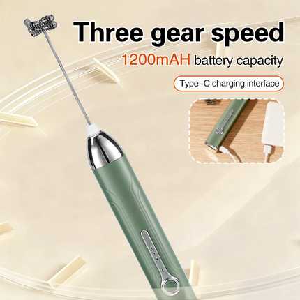 TINSOL 2025 New Wireless Mini Handheld Milk Frother Type-C Rechargeable Coffee Frother Portable Kitchen Cooking Tool Foam Mixer