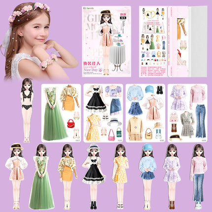 Magnetic Dress Up Set Paper Doll Dress Set Preschool Learning Toys Magnet People Clothes Cultivate Aesthetics for Girls Boys