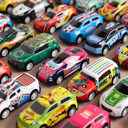 Xmas Set Kids Alloy Pull Back Car Toys Mini City Cartoon Inertia Racing Car Model Diecast Vehicle For Boys Girls Birthday Gift