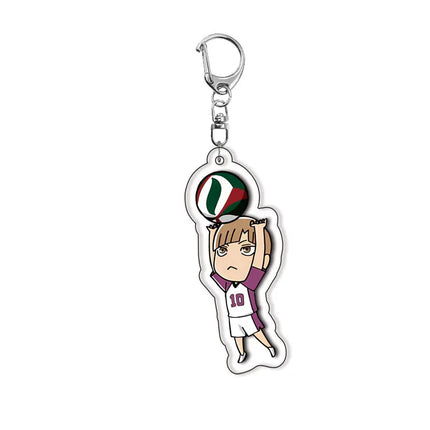 28 Styles Anime Haikyuu!! Acrylic Keychain Hinata Shoyo Tobio Kageyama Daichi Sawamura Cartoon Popular Key Ring Jewelry Charm
