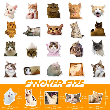 10/25/50pcs Cute Cats Meme Stickers Animal Cartoon Graffiti Decal for DIY Scrapbooking Suitcase Phone Laptop Guitar Car Kids