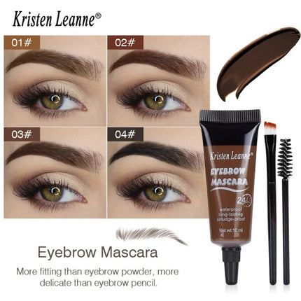 4 Color Waterproof Eyebrow Enhancer Cream with Brush Makeup Lasting Fast Tint Easy Dye DIY Natural Brow Tattoo Pigments Cosmetic