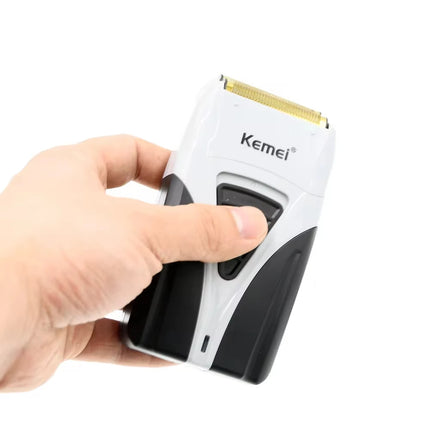 KM-3383 Compact Body Double Blade Safety Net Design U Disk Charging Long Life Home Shaver