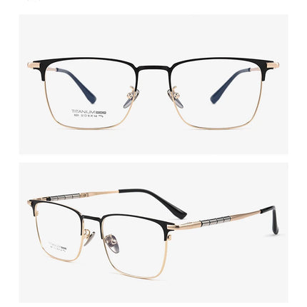 ZIROSAT 9009T Optical Glasses Pure Titanium Full-rim Frame Prescription Eyeglasses Rx Men Glasses for Male Eyewear