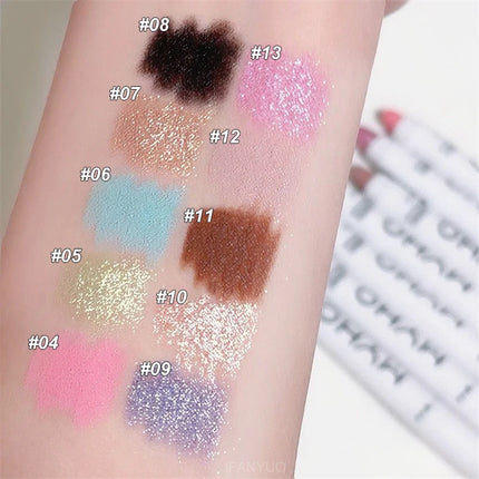 Diamond Highlight Stick Pearlescent Matte White Eyeshadow Stick Flash Eyeshadow Pen Contouring Pencil Face Brightening Cosmetics