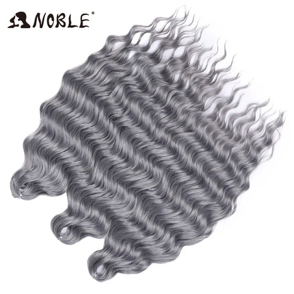 Noble Braiding Hair Extensions 24 Inch Synthetic Hair Water Wave Ombre Rainbow color Deep Wave Curl Twist Crochet Hair Extension