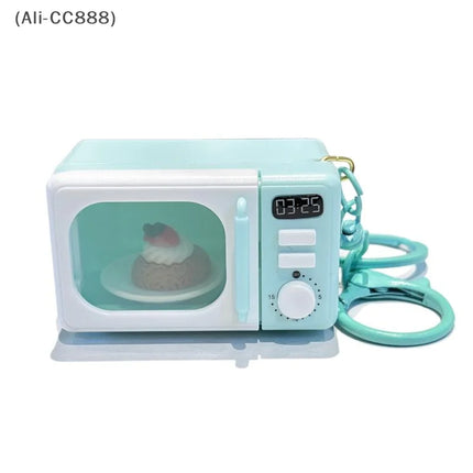 LED Appliance Charm Simulation Microwave Keychain  - Cute Mini Light-Up Kitchen Toy Funny Gift for Food Lovers