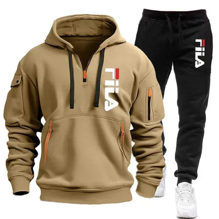 Spring/Autumn Men's Sports Set, Trendy Men's Sweatshirt Set, Casual Long Sleeve Sweatshirt and Pants Two-Piece Set Hoodies Sets