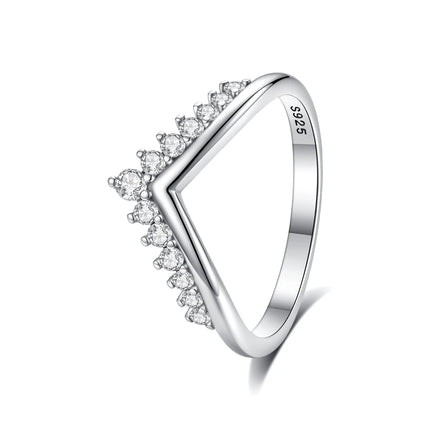 Original 925 Sterling Silver Ring Love Heart Pave CZ Crystal Stackable Rings For Women Wedding Engagement Birthday Gift Jewelry
