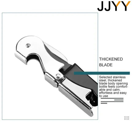 JJYY Stainless Steel Wine Opener Professional Waiters Corkscrew Beer Bottle Opener and Foil Cutter Gift for Wine Lovers