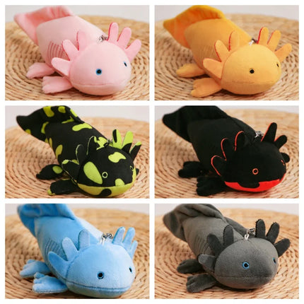 23-80cm Cute Soft Colorful Newt Plush Toy Kawaii Keychains Stuffed Cute Axolotl Salamander Fuzzy Plush Fish Appeasing Kids Gift