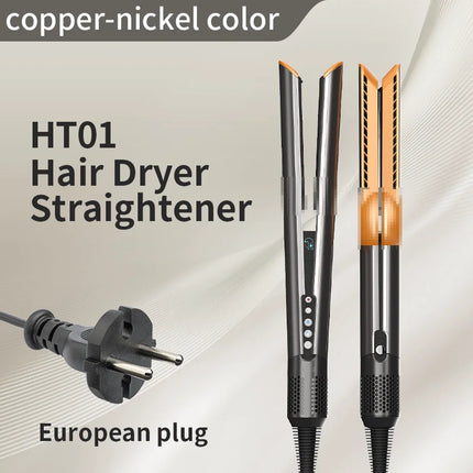 New Model Hair Dryer Straightener Ht01 Dual-Use 2-in-1 Negative Ion Smooth Styling Multifunctional Hair Straightener