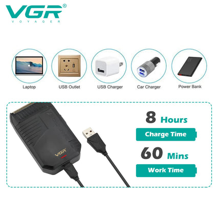 VGR 375 Professional Men's Electric Shaver Waterproof Independent Foil Electric Shaver Convenient Cordless Hair Trimmer
