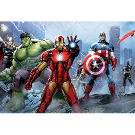 Marvel Superhero Backdrops Cartoon Avengers Theme Kids Boys Birthday Party Decor Photography Background Photo Photographic Props