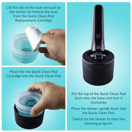 1-2 Quick Clean Pod Replacement Cartridge 160ML Cleaning Solution Compatible with Philips Norelco Just Cartridges - 1 to 2 Pcs