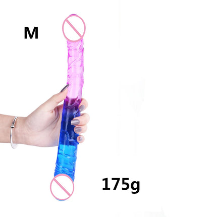 Double Ended Realistic Dildo Flexible Dildos Long Dong for Double Sided Anal Play G-spot Stimulator Sex Toys for Women Couple