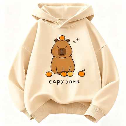 Trendy Capybara Funny Children's Hoodie Sweatshirt Cute Harajuku Hoody for Boys Girls Autumn Spring Casual Hoodies