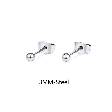 1 Pair/18 Pairs Hypoallergenic Small Stud Earrings Women Men Stainless Steel Ball Stud Earrings Set Cartilage Piercing Jewelry