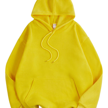 Basic Winter Women's Solid Hoodies Stretch Fleece Comfortable Sweatshirts Loose Pocket Warm Clothes New Street Female Pullover