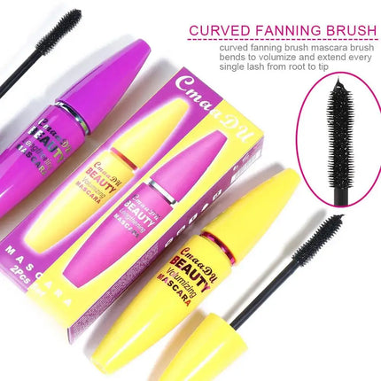 Volumizing Mascara Waterproof Lengthen Curl Quick Drying Smudge Proof Natural Fiber Lash Enhancer 4D Effect Makeup
