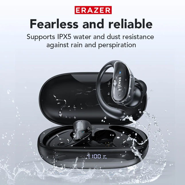ERAZER Xt80 True Wireless Headphone Bt Gaming Earbuds Bluetooth 5.3 Earphones Sport Headphones With Charging Case Button Control