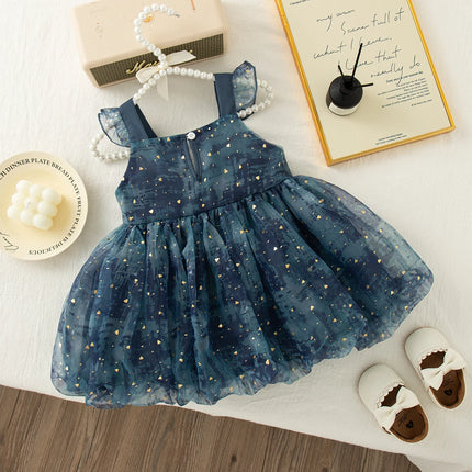 9 Months -4 Years Old Princess Style Baby Girl Dress, Summer New Sweet Bow Children'S Clothing Suitable For Birthday Parties