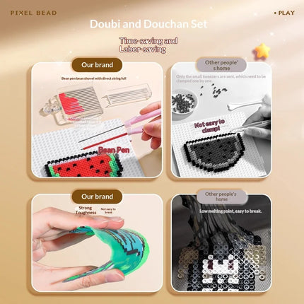 Perler Beads Complete Kit 2.6mm 240 Colors with Storage Bag Tool Set Iron Pegboard Tweezers for Kids Adults DIY Pixel Art Crafts