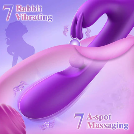 G Spot Dildo Vibrator 3 in 1 360° Rotation Powerful Clitoral Stimulator Soft Silicone Adults Product Sex Toy for Women Couple