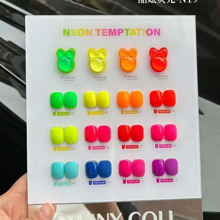 Fluorescence Noctilucent Gel Nail Polish Set With Different Bottles Wholesale Manicure Soak Off UV LED Nail Varnish Set 15ML