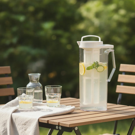 Refrigerator Pitcher with Infuser Slim Infusion Pitcher with Filter Carafe with Lid Clear Water Jug Graduated for Families