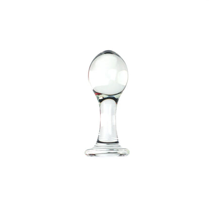 VaHppy Glass anal plug Adult sex toysGIFT lubricant 10g 2.7-3.5cm Gay Women Masturbation Transparent Smooth Easy enter No pain