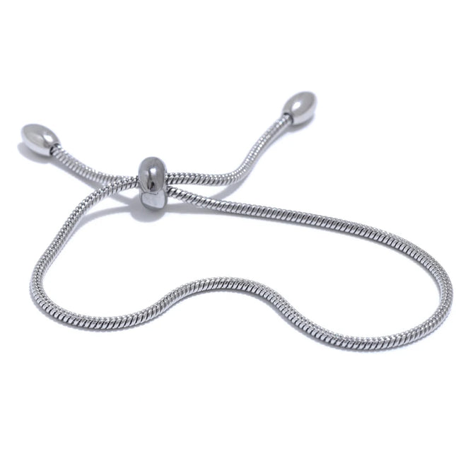 Yhpup Fashion Exquisite Basic Chain Pull-out Adjustable Bracelet Bangle Gold Platinum Plated Daily High Quality Jewelry Gift