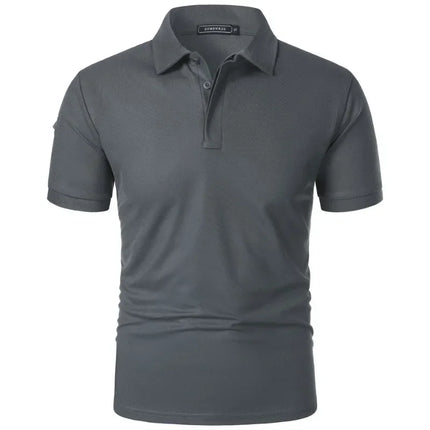 New Men's Short Sleeve T-Shirt Sports Tennis Polo Shirt Summer Oversized Breathable Shirts Button Moisture-Wicking Streetwear