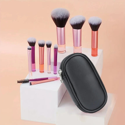 10pcs Mini Makeup Brush Set Powder Eyeshadow Foundation Blush Blender Concealer Beauty Makeup Tools Brush Professional Supplies